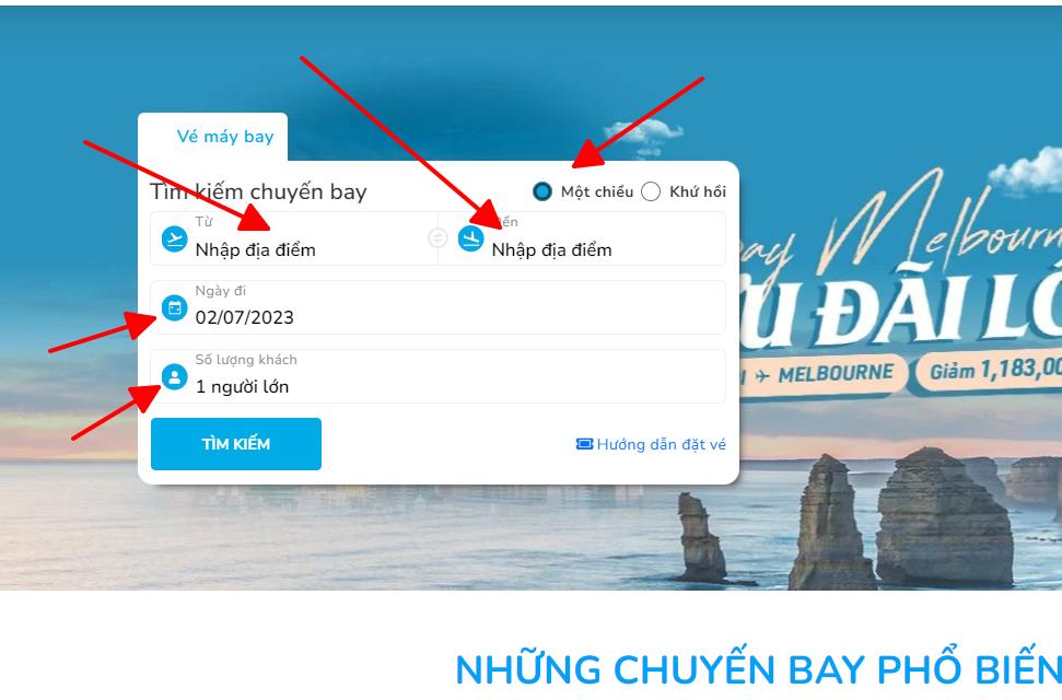 tìm chuyến bay